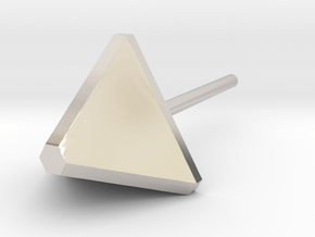 triangle ear stud in Rhodium Plated Brass