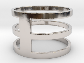 Hayley Ring Size 8.5 in Rhodium Plated Brass