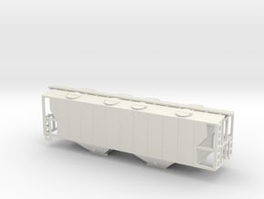 100ton Two Bay Covered Hopper WSF - Nscale in White Natural Versatile Plastic