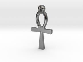 Ankh Pendant in Fine Detail Polished Silver