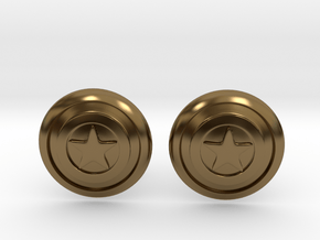  Captain America's Shield Cufflinks in Polished Bronze