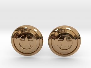  Captain America's Shield Cufflinks in Polished Brass