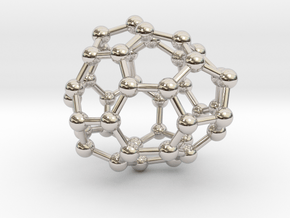 0235 Fullerene C42-14 c1 in Rhodium Plated Brass
