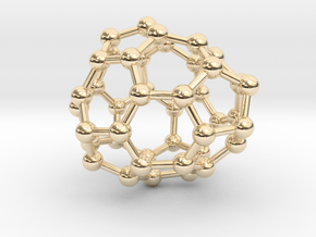 0235 Fullerene C42-14 c1 in 14k Gold Plated Brass