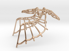 Eagle Wireframe Keychain  in 14k Rose Gold Plated Brass