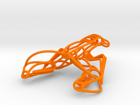 Lobster Wireframe Keychain  in Orange Processed Versatile Plastic
