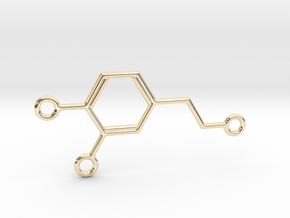 Dopamine Molecule Pendant w Multiple Attachments in 14K Yellow Gold