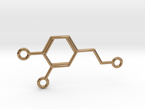 Dopamine Molecule Pendant w Multiple Attachments in Polished Brass