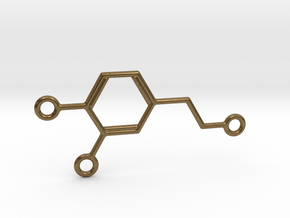 Dopamine Molecule Pendant w Multiple Attachments in Natural Bronze