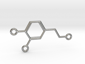 Dopamine Molecule Pendant w Multiple Attachments in Polished Silver