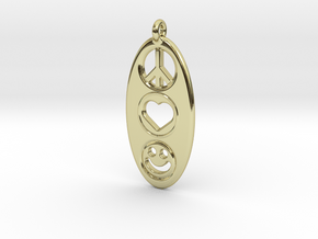 Peace Love Happiness in 18k Gold