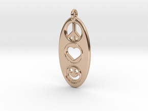 Peace Love Happiness in 14k Rose Gold Plated Brass