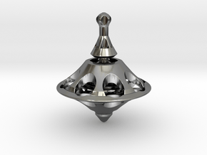ALIEN Spinning Top in Fine Detail Polished Silver