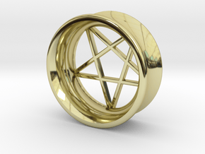 Pentagram Ear Plug in 18k Gold Plated Brass