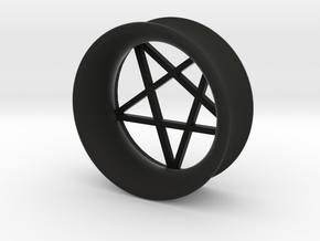 Pentagram Ear Plug in Black Natural Versatile Plastic