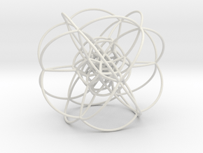 Rectified 24-Cell, Stereographic Projection in White Natural Versatile Plastic