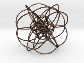 Rectified 24-Cell, Stereographic Projection in Polished Bronze Steel