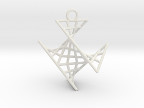 crux_pendant (small) in White Natural Versatile Plastic