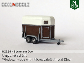 Böckmann Duo Pferdeanhänger (N 1:160) in Tan Fine Detail Plastic