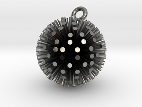 Sea Urchin Pendant in Fine Detail Polished Silver