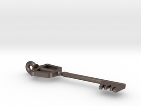 Keyblade Pendant in Polished Bronzed Silver Steel