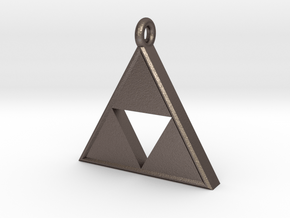 Triforce Pendant in Polished Bronzed Silver Steel