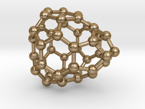 0242 Fullerene C42-21 c2v in Polished Gold Steel