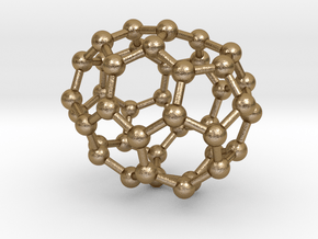 0244 Fullerene C42-23 c2 in Polished Gold Steel