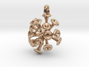 Discosphaera Coccolithophore pendant in 14k Rose Gold Plated Brass