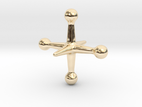 "Jack with no balz" 20mm in 14k Gold Plated Brass