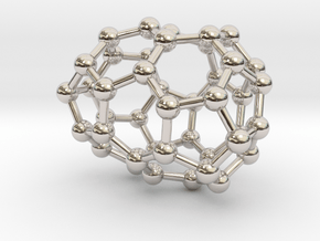 0248 Fullerene C42-27 c2 in Rhodium Plated Brass