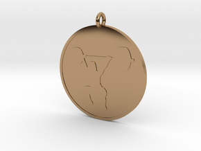 Girl Overhead Squat Pendant in Polished Brass
