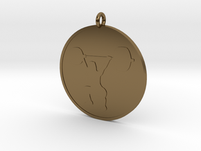 Girl Overhead Squat Pendant in Polished Bronze