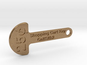 Quarter Shopping Cart Key in Natural Brass