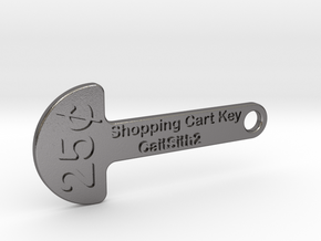 Quarter Shopping Cart Key in Polished Nickel Steel