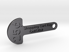 Quarter Shopping Cart Key in Polished and Bronzed Black Steel