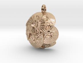 Coccolithus Pendant - Science Jewelry in 14k Rose Gold Plated Brass