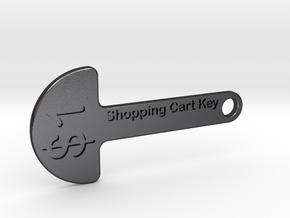 Loonie Shopping Cart Key in Polished and Bronzed Black Steel
