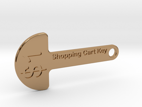 Loonie Shopping Cart Key in Polished Brass