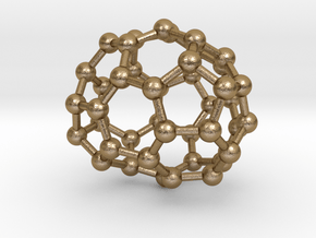 0252 Fullerene C42-31 c2 in Polished Gold Steel