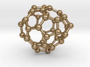 0253 Fullerene C42-32 c1 in Polished Gold Steel