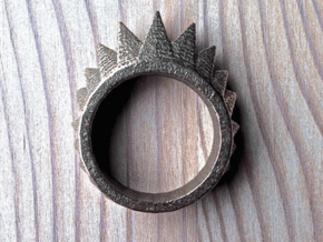 "Nonderso" Ring - Size Medium in Polished Bronzed Silver Steel