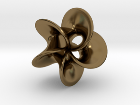 Geometric Pendant -  Mobius Flower in Polished Bronze