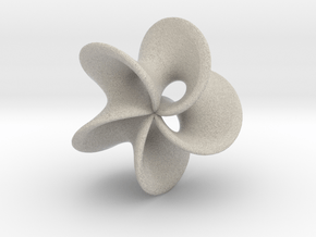 Geometric Pendant -  Mobius Flower in Natural Sandstone