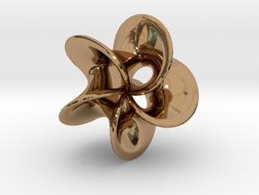 Geometric Pendant -  Mobius Flower in Polished Brass