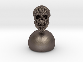 alien Skull  in Polished Bronzed Silver Steel