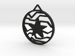 Winter Soldier Star Pendant (Small) in Black Natural Versatile Plastic
