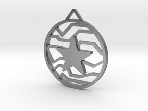 Winter Soldier Star Pendant (Small) in Natural Silver