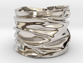 Drape Bracelet in Rhodium Plated Brass