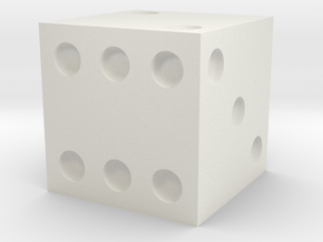 d6 Die (Traditional) in White Natural Versatile Plastic